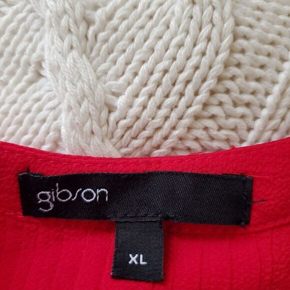 Gibson Back Pleat Blouse - size XL in Red - Picture 9 of 11